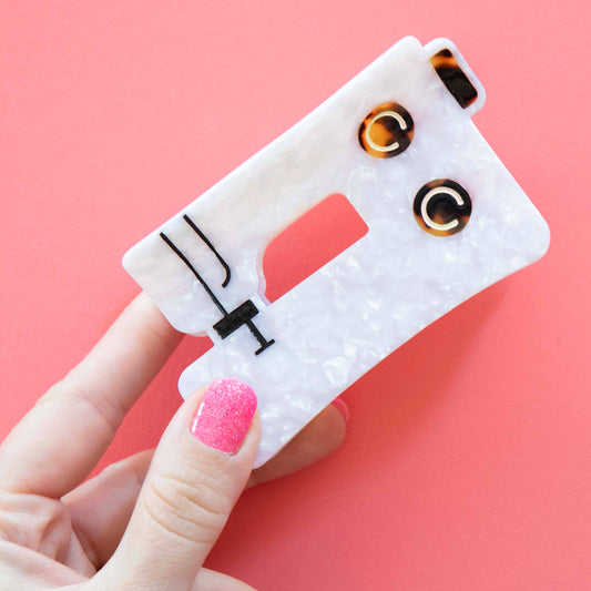 Sarah Hearts Sewing Machine Hair Claw Clip