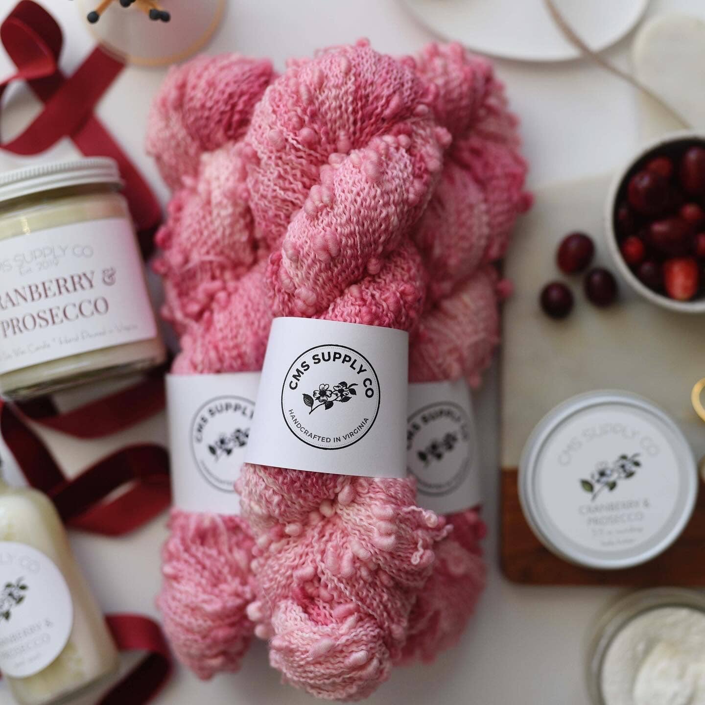 CMS Supply Co. Cranberry & Prosecco - Artisan Dyed Yarn