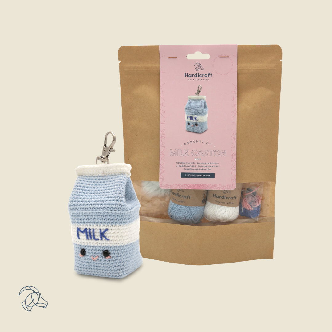 Hardicraft DIY Crochet Kit - Milk Carton Bag Charm