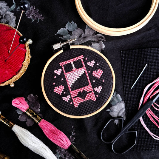 Guillotine, Pink - Cross Stitch Kit - Gloomy Gremlin