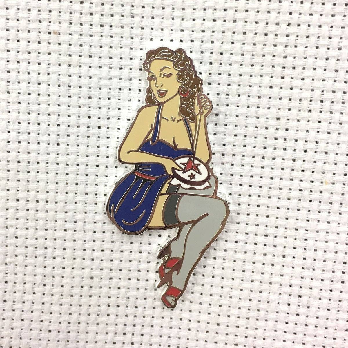 Snarky Crafter Stitching Vintage Pinup Needle Minder