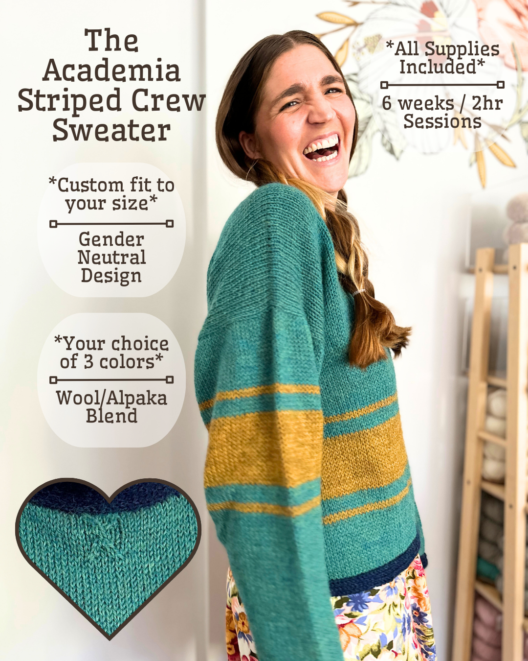 Class : The Academia Striped Crew Sweater