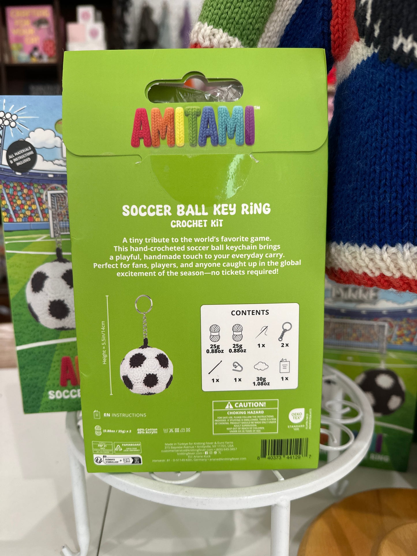 Lykke Amitami Soccer Ball Key Ring Crochet Kit