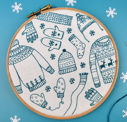 Winter Woolies Christmas Handmade Embroidery Kit Hoop Art Oh Sew Bootiful
