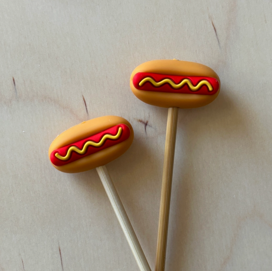Comma Craft - Knitting Needle Point Protector 3D Hot Dog Food Summer Fun