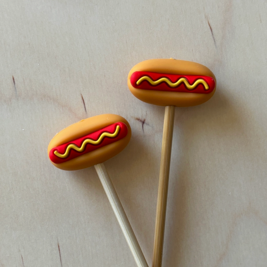 Comma Craft - Knitting Needle Point Protector 3D Hot Dog Food Summer Fun