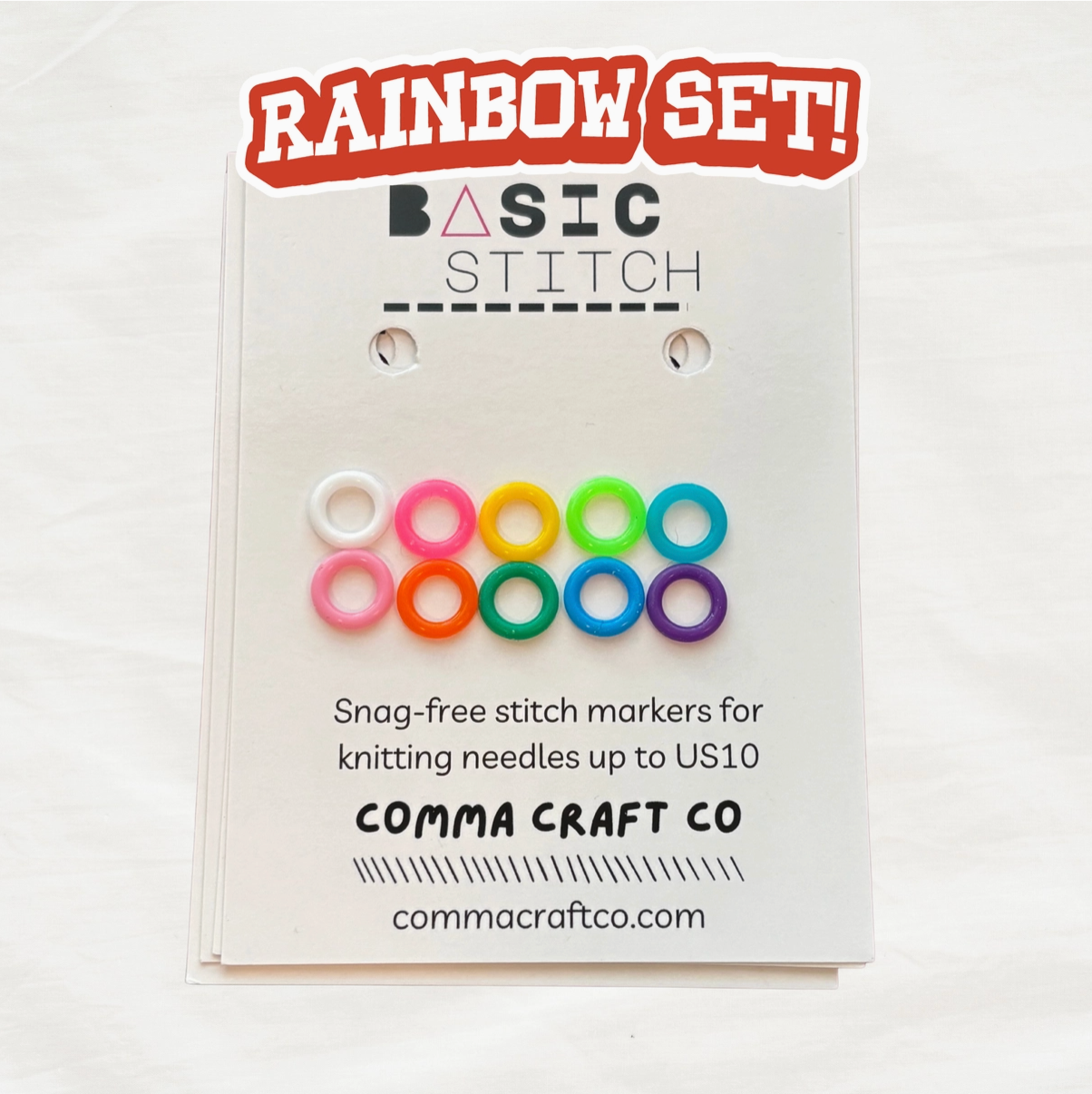 Basic Stitch Set - Neon Snag-Free Silicone Stitch Markers