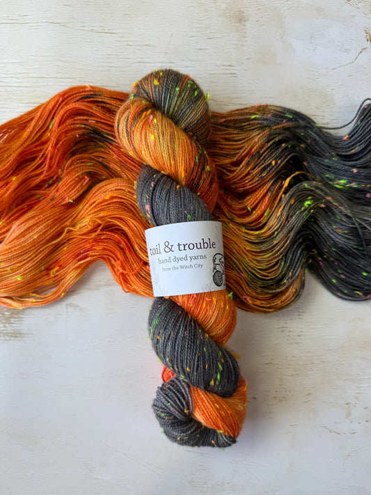 Toil & Trouble Confetti Neon Sock Yarn