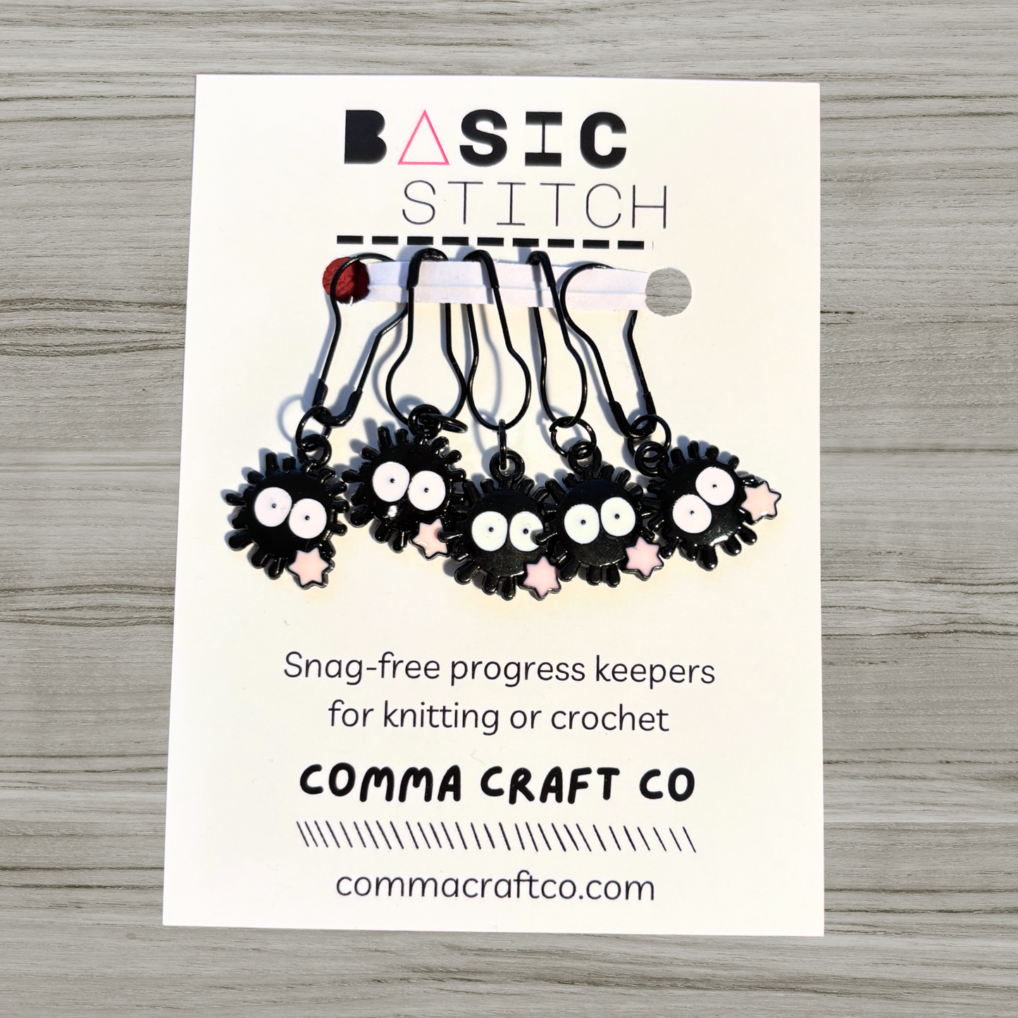 Basic Stitch - Soot Sprite Stitch Markers Knitting Crochet Notions