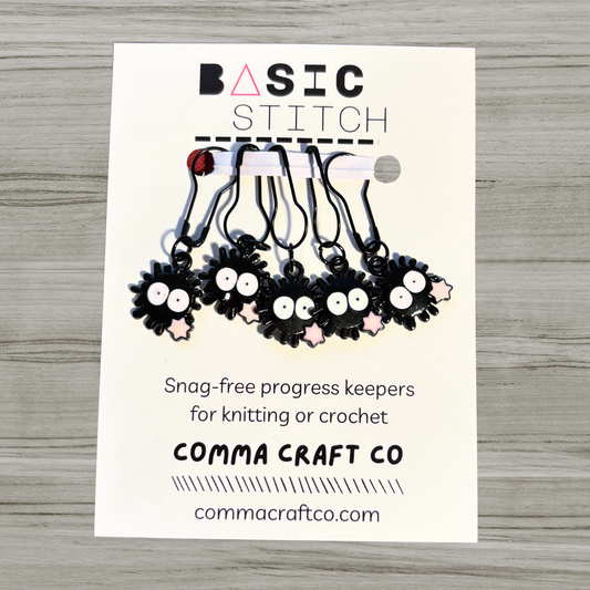 Basic Stitch - Soot Sprite Stitch Markers Knitting Crochet Notions