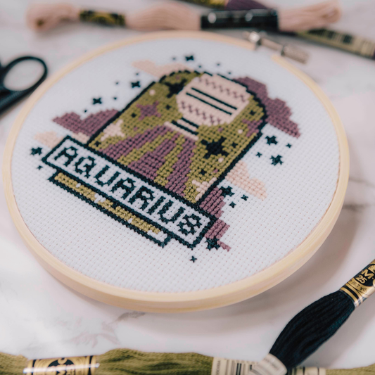 Innocent Bones 'Aquarius' Zodiac Star Sign Cross Stitch Kit