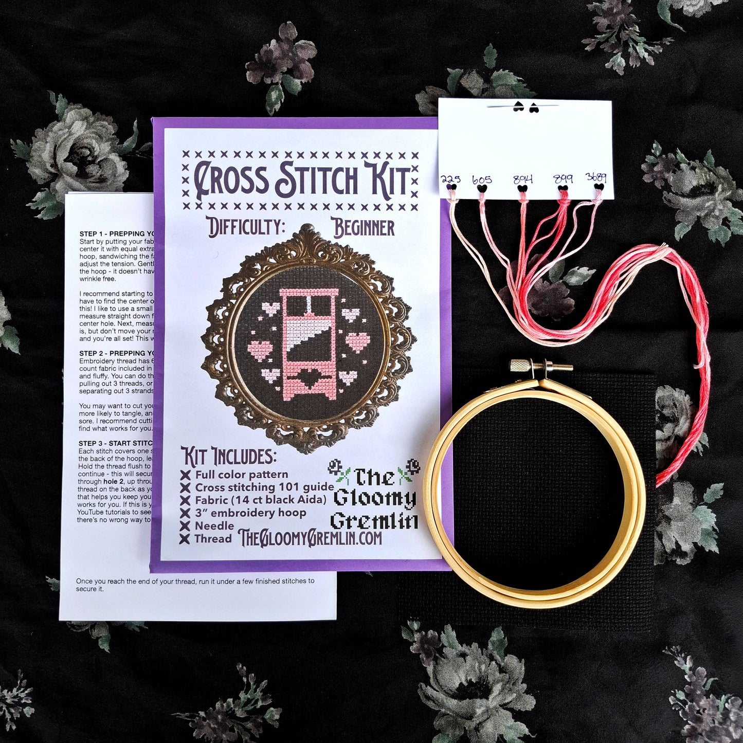 Guillotine, Pink - Cross Stitch Kit - Gloomy Gremlin