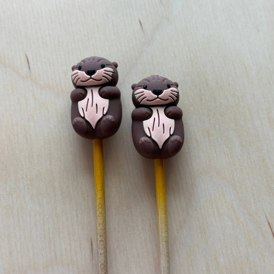 Comma Craft Knitting Needle Point Protectors - Sea Otter Ocean Nature
