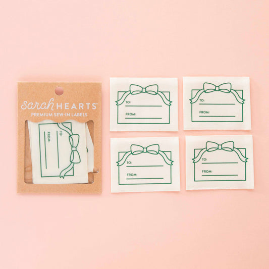 Sarah Hearts To: From: Gift Organic Cotton Write In Sewing Labels