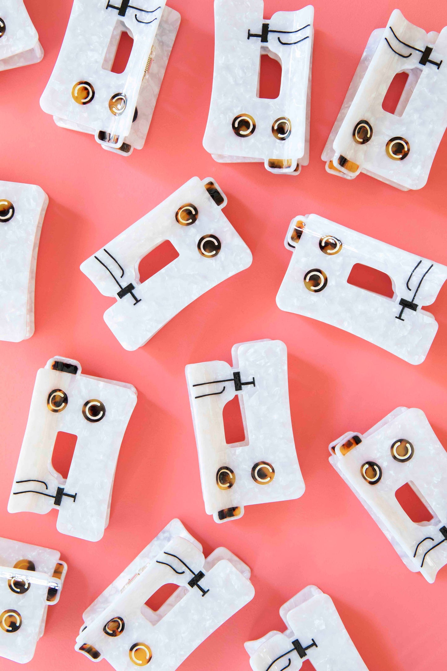 Sarah Hearts Sewing Machine Hair Claw Clip