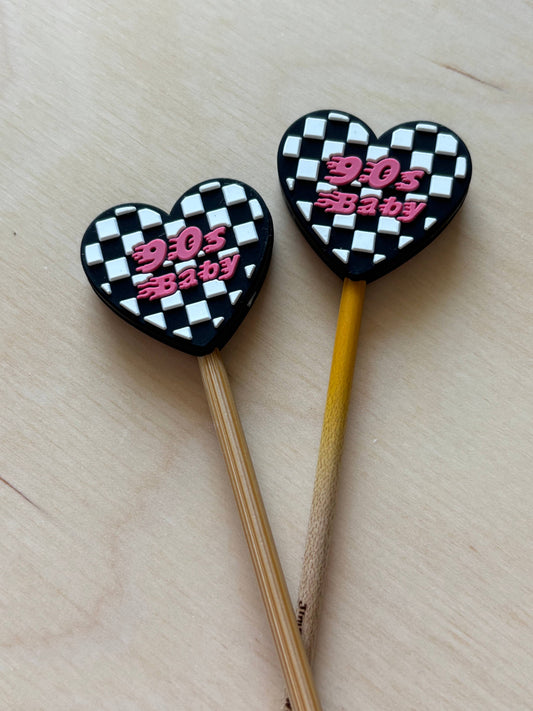 Comma Craft Knitting Point Protectors 90s Baby Millennial Funny Checker