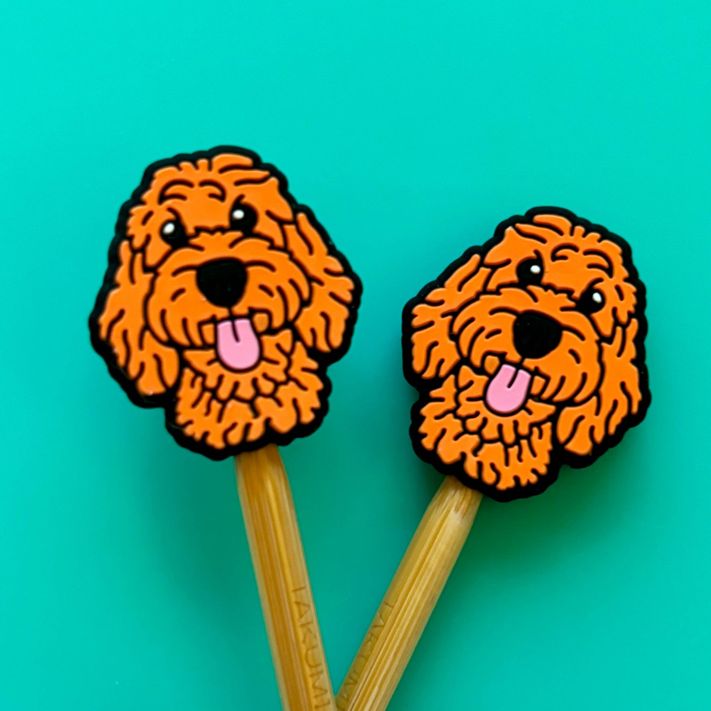 Comma Craft Knitting Needle Point Protectors Golden Doodle Labradoodle