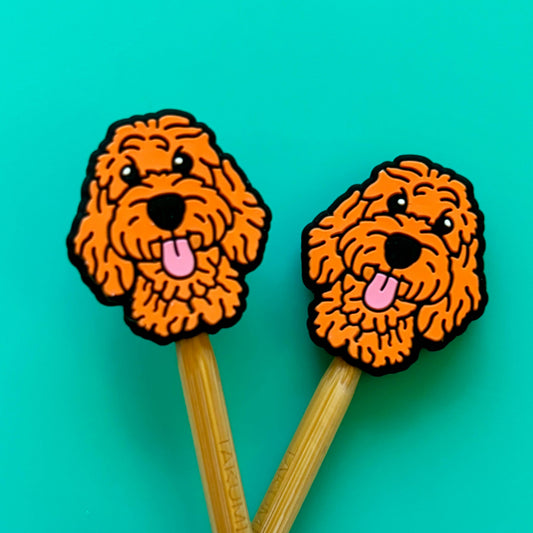 Comma Craft Knitting Needle Point Protectors Golden Doodle Labradoodle