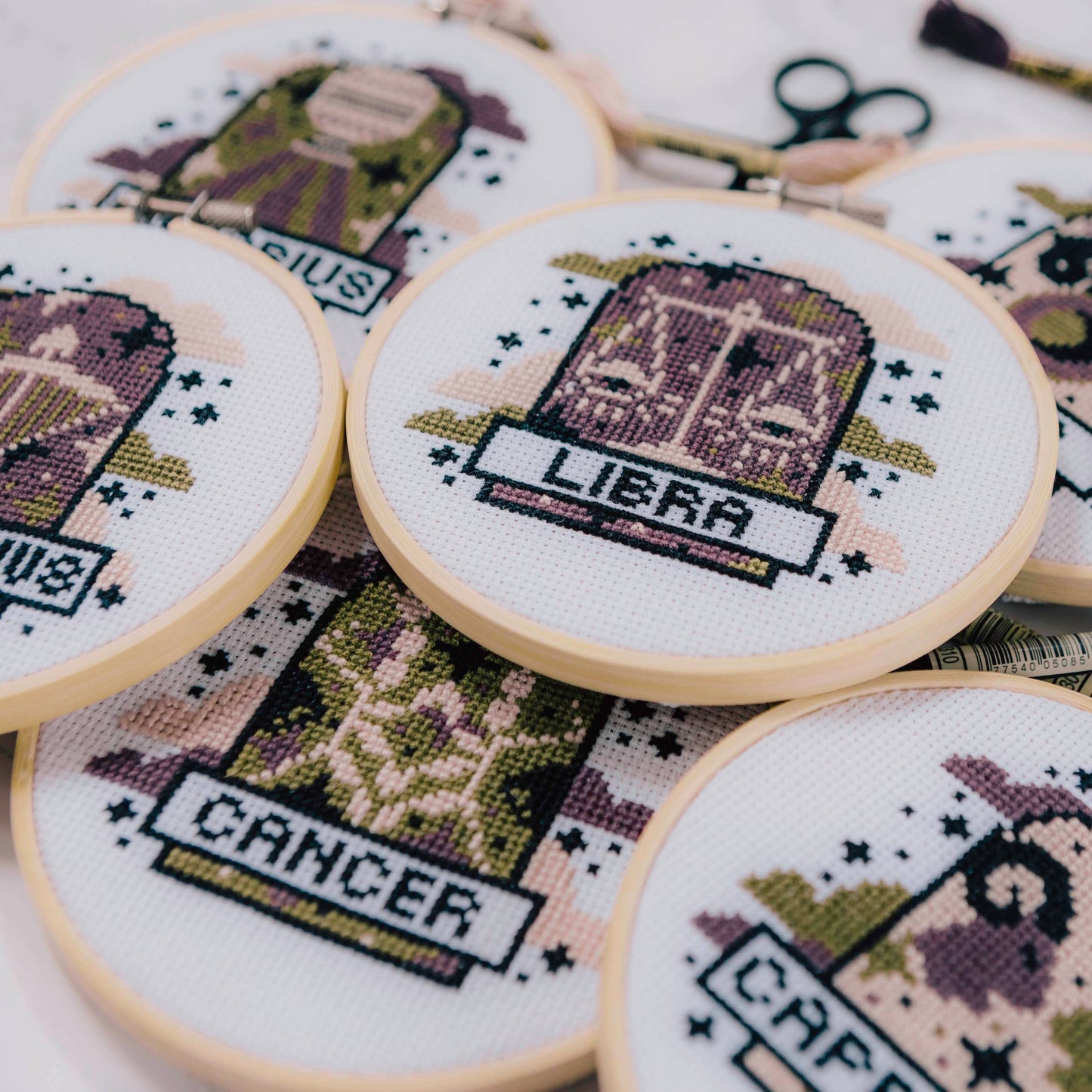 Innocent Bones 'Aquarius' Zodiac Star Sign Cross Stitch Kit