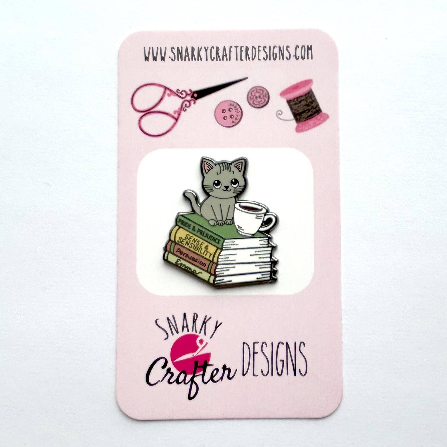 Snarky Crafter Cats, Coffee and Jane Austen: Emma, Sense & Sensibility, Pride and Prejudice, Persuasion Books Needle Minder