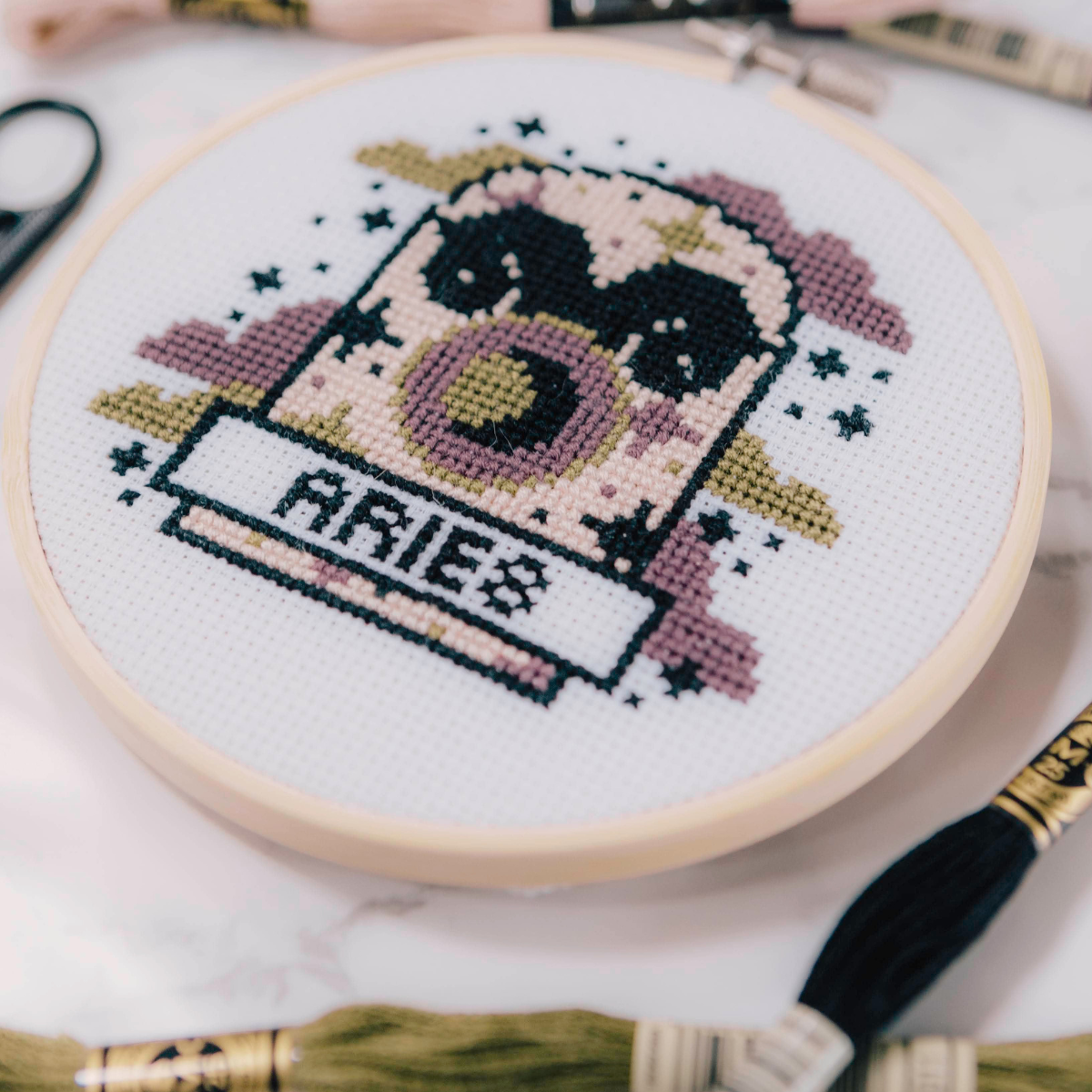 Innocent Bones 'Aries' Zodiac Star Sign Cross Stitch Kit