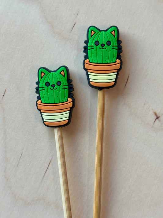 Comma Craft Knitting Needle Point Protectors - Catus Cactus Cat Plants