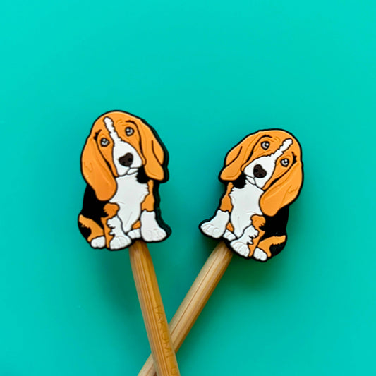 Comma Craft Knitting Needle Point Protectors - Basset Hound Beagle