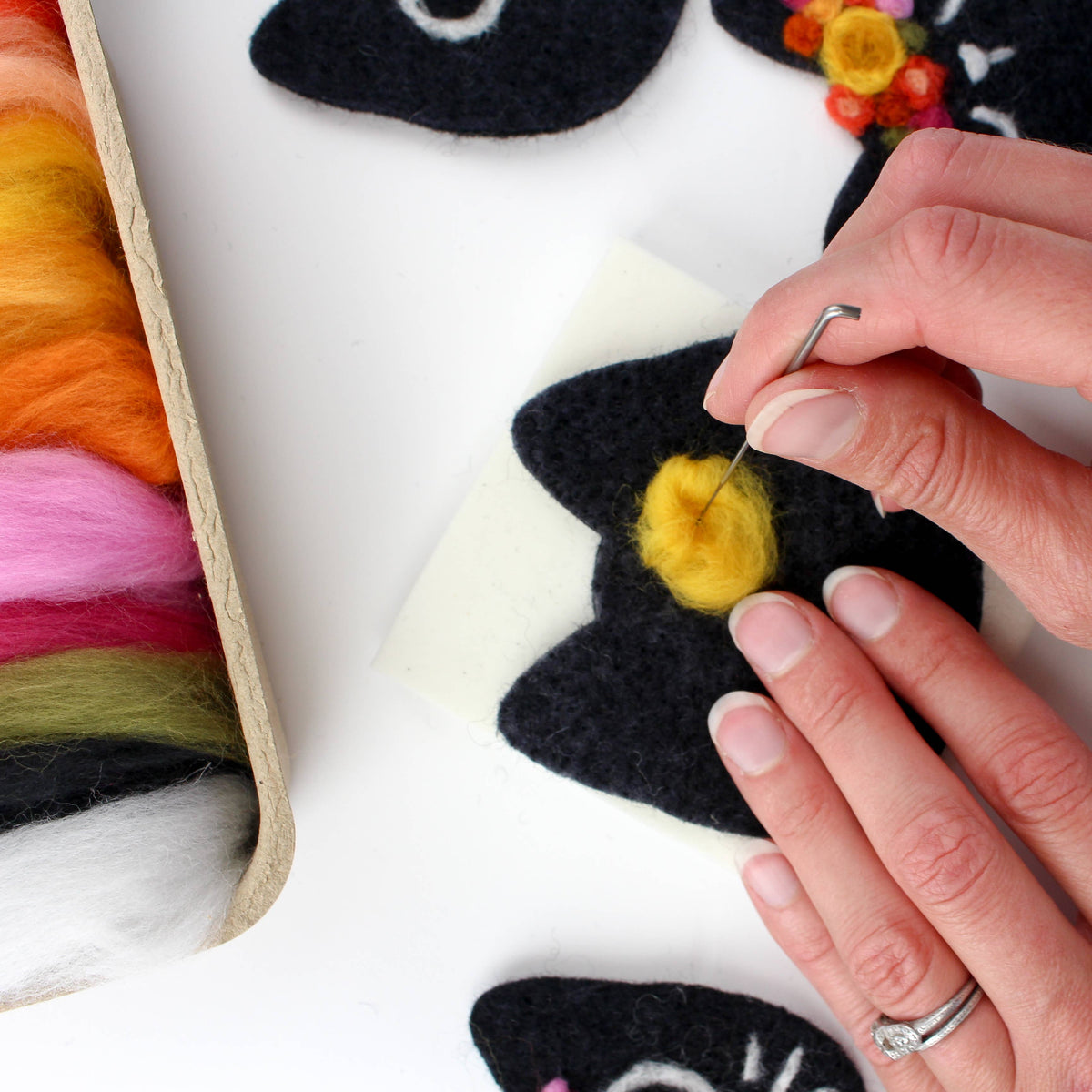 Sheep Creep Mini Black Cats Felting Craft Kit