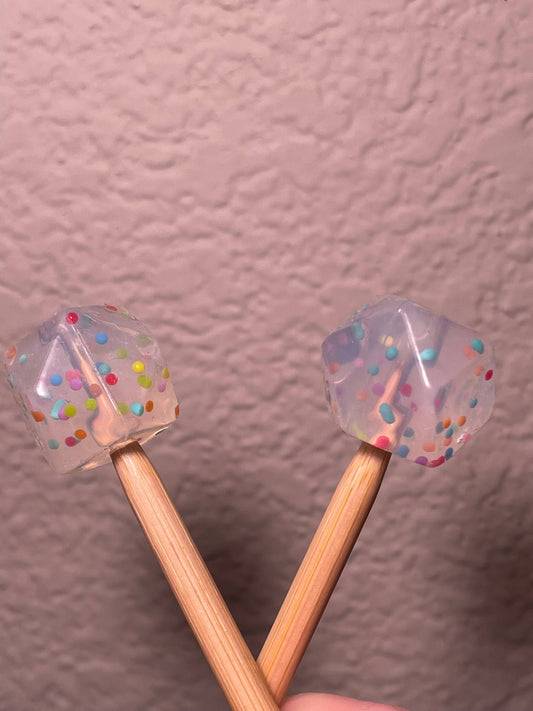 Comma Craft Kawaii Confetti Hexagons Silicone Gift for Knitters