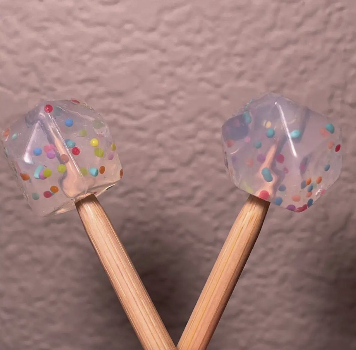 Comma Craft Kawaii Confetti Hexagons Silicone Gift for Knitters
