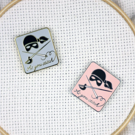 Snarky Crafter Hard Enamel "As You Stitch" Magnetic Needle Minder