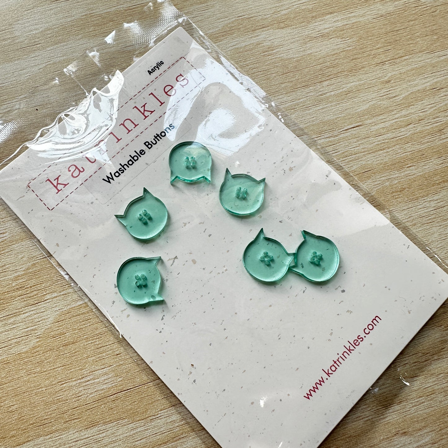 Katrinkles Cat Buttons - Acrylic - 5/8"