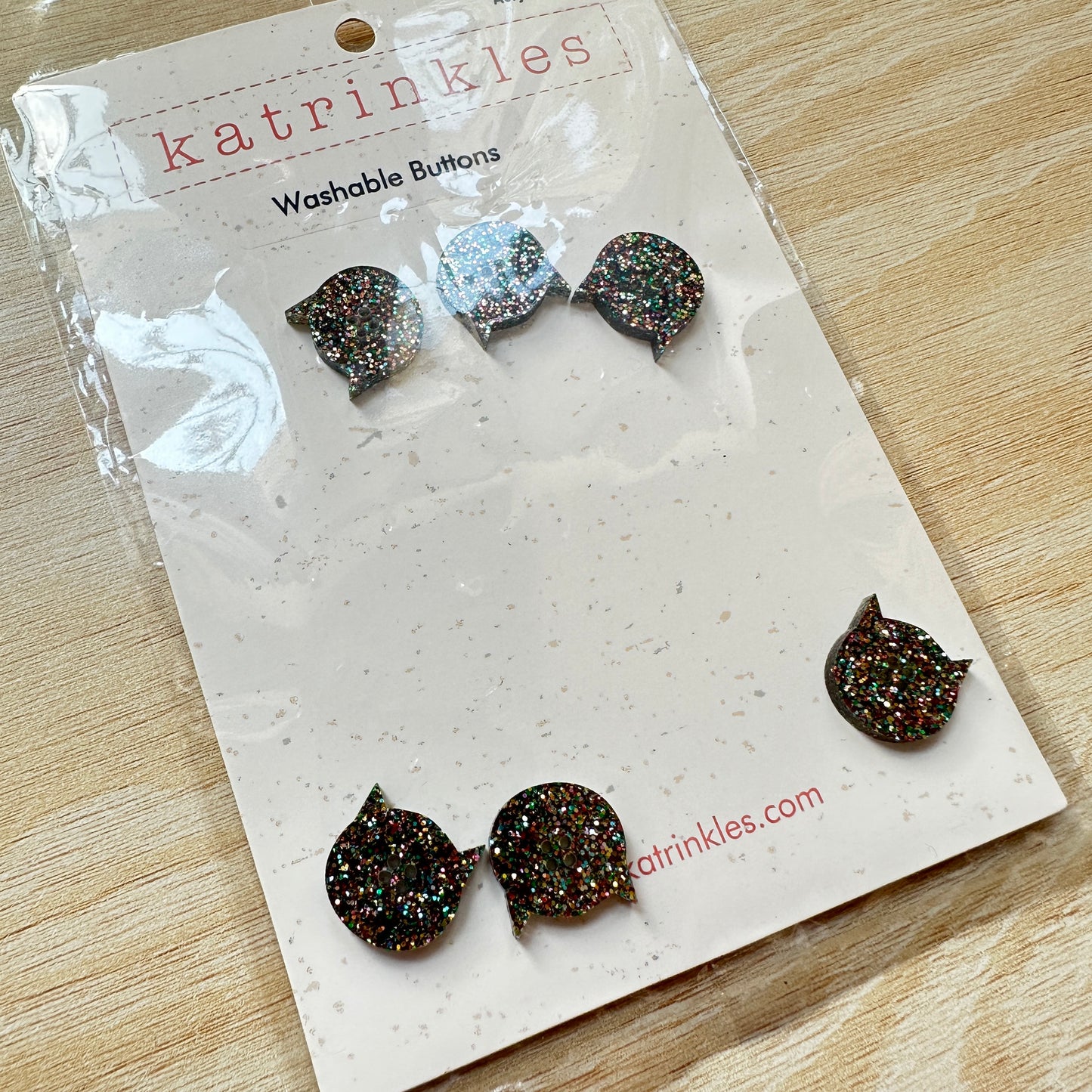 Katrinkles Cat Buttons - Acrylic - 5/8"