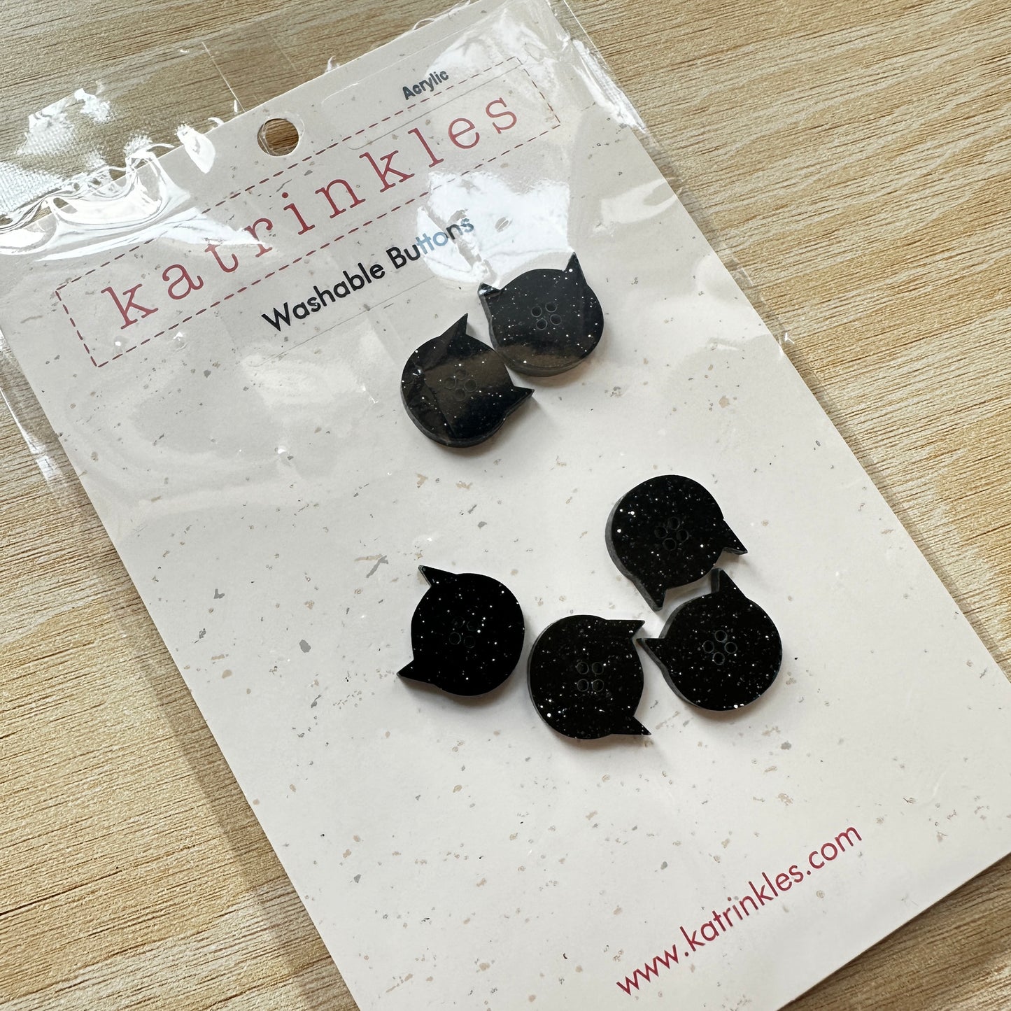 Katrinkles Cat Buttons - Acrylic - 5/8"
