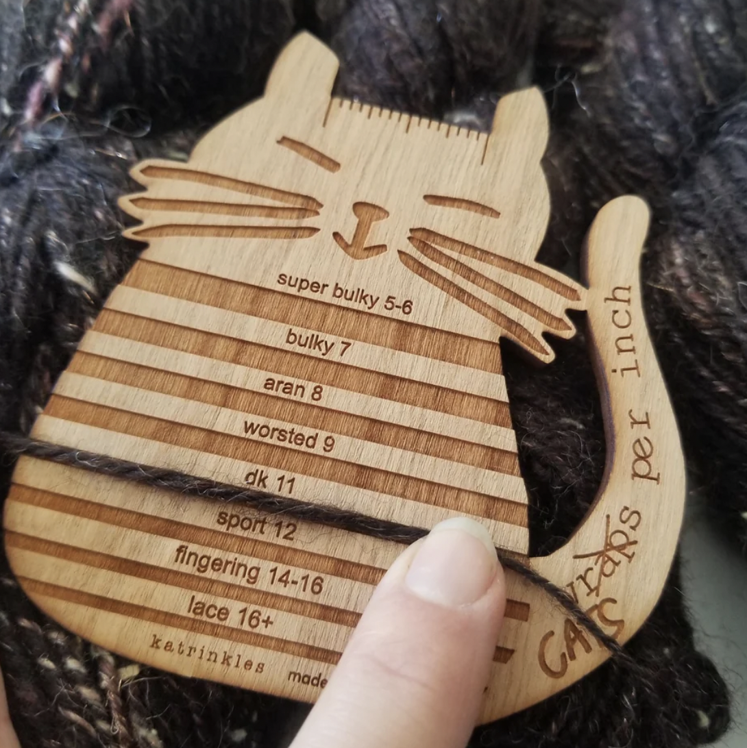 Katrinkles "Cats Per Inch" WPI Yarn Gauge Tool