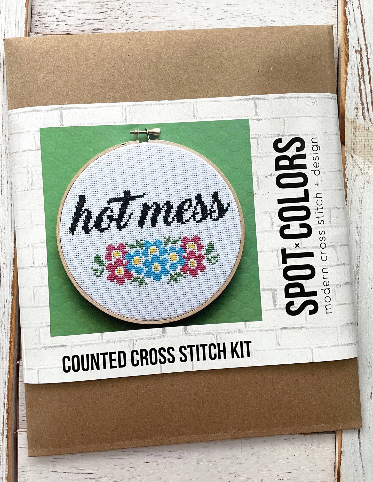 Spot Colors - Hot Mess Cross Stitch Kit