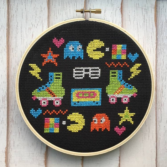 Spot Colors - 80's Sampler Counted Cross Stitch DIY KIT