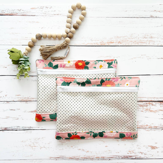 Mangham Made Embroidery Project Bag, Clear Zipper Bag