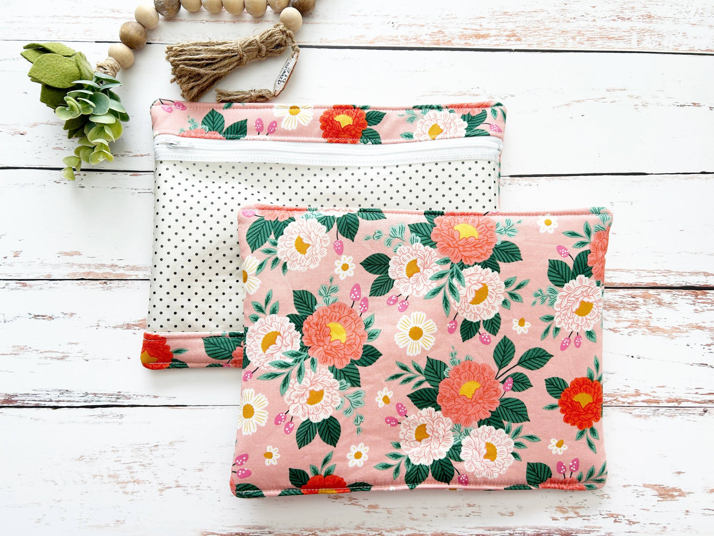 Mangham Made Embroidery Project Bag, Clear Zipper Bag