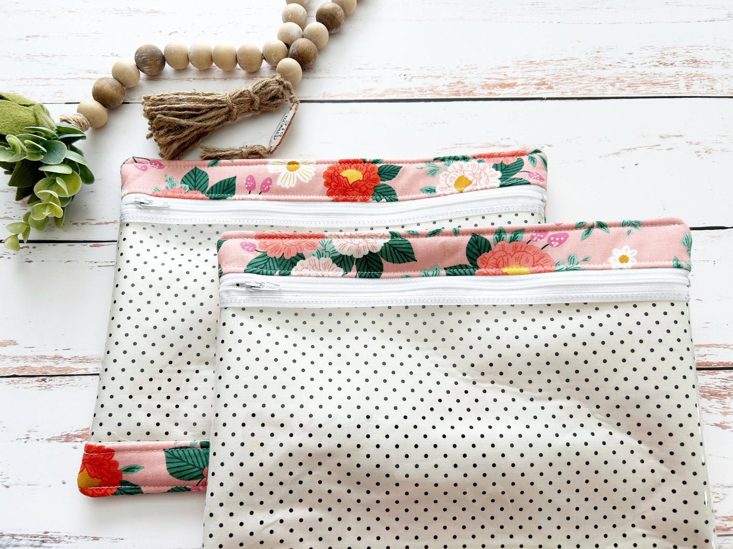 Mangham Made Embroidery Project Bag, Clear Zipper Bag