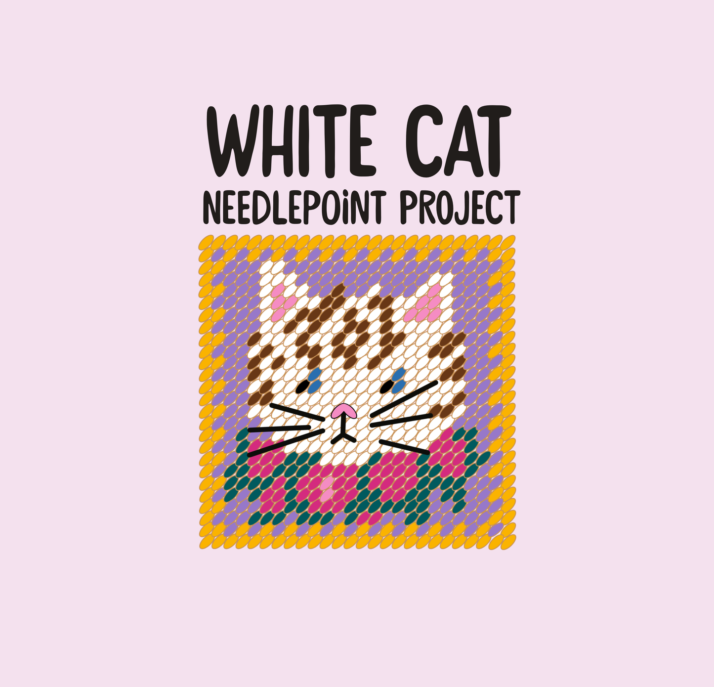 Make and Mend White Cat Needlepoint Kit