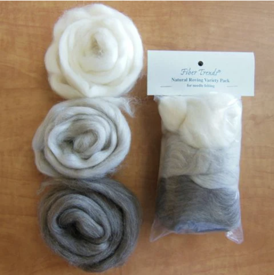 Fiber Trends - Packaged Wool Roving - Natural Variety Pack