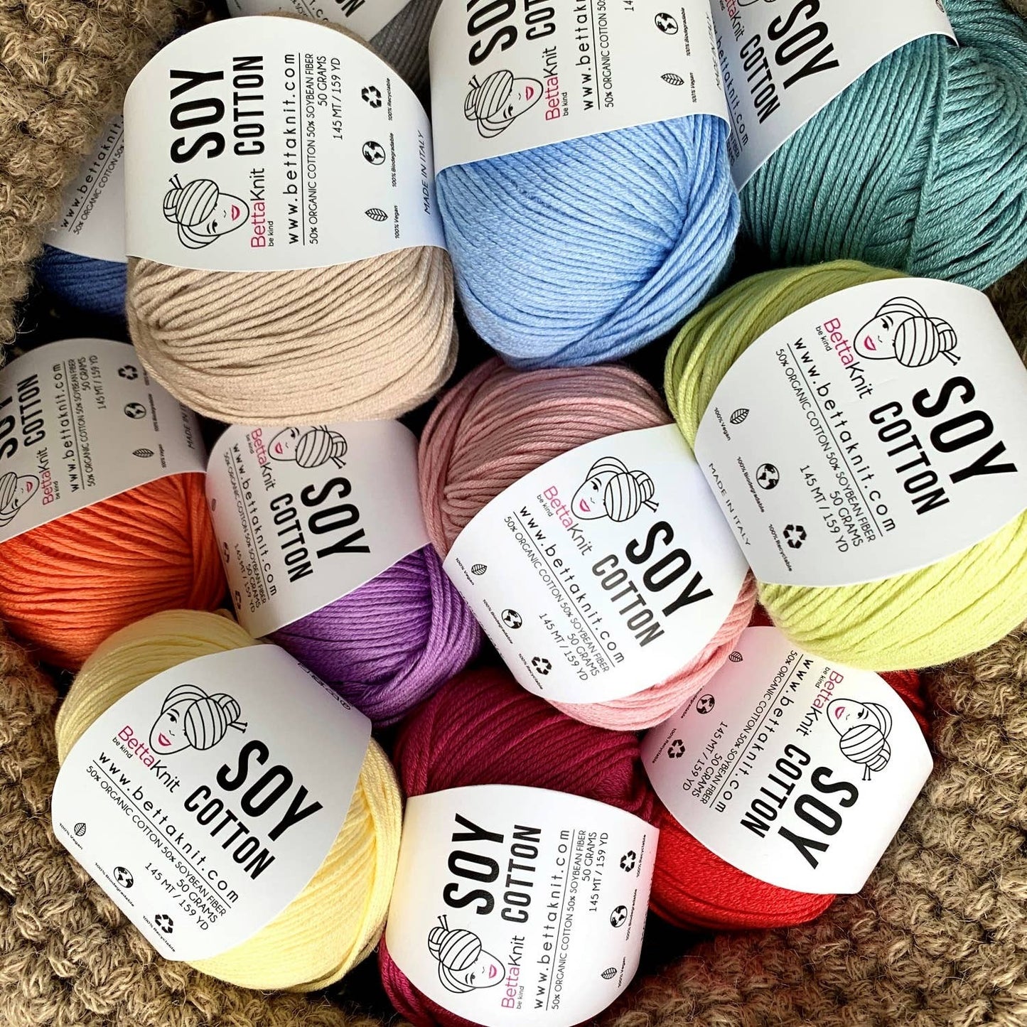 Soy Cotton, cotton and soy yarn: Mint
