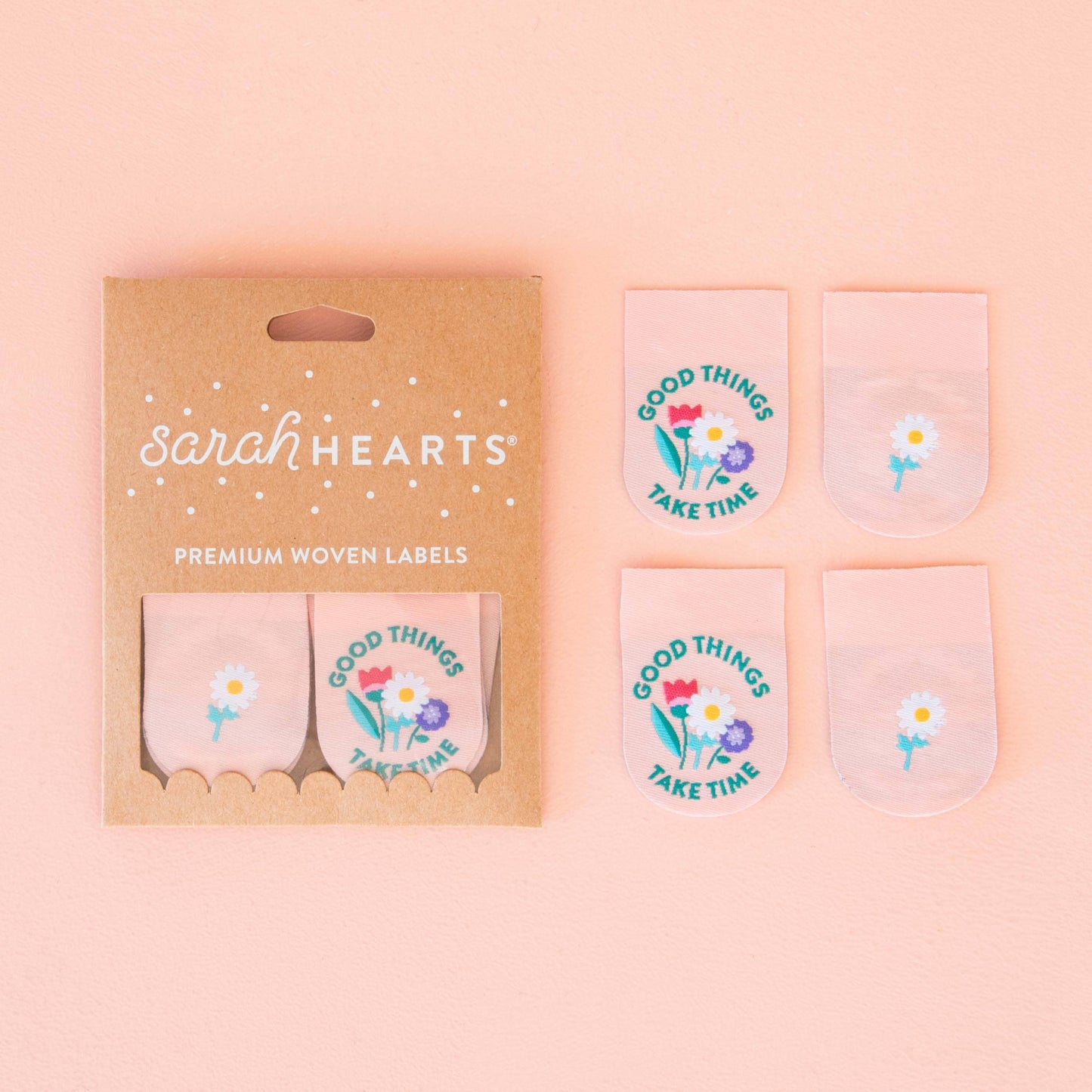 Sarah Hearts - Good Things Take Time Woven Labels