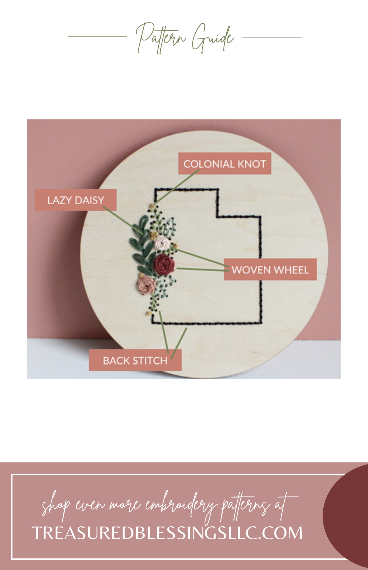 Wood Embroidery Kit - States Floral: Pennsylvania