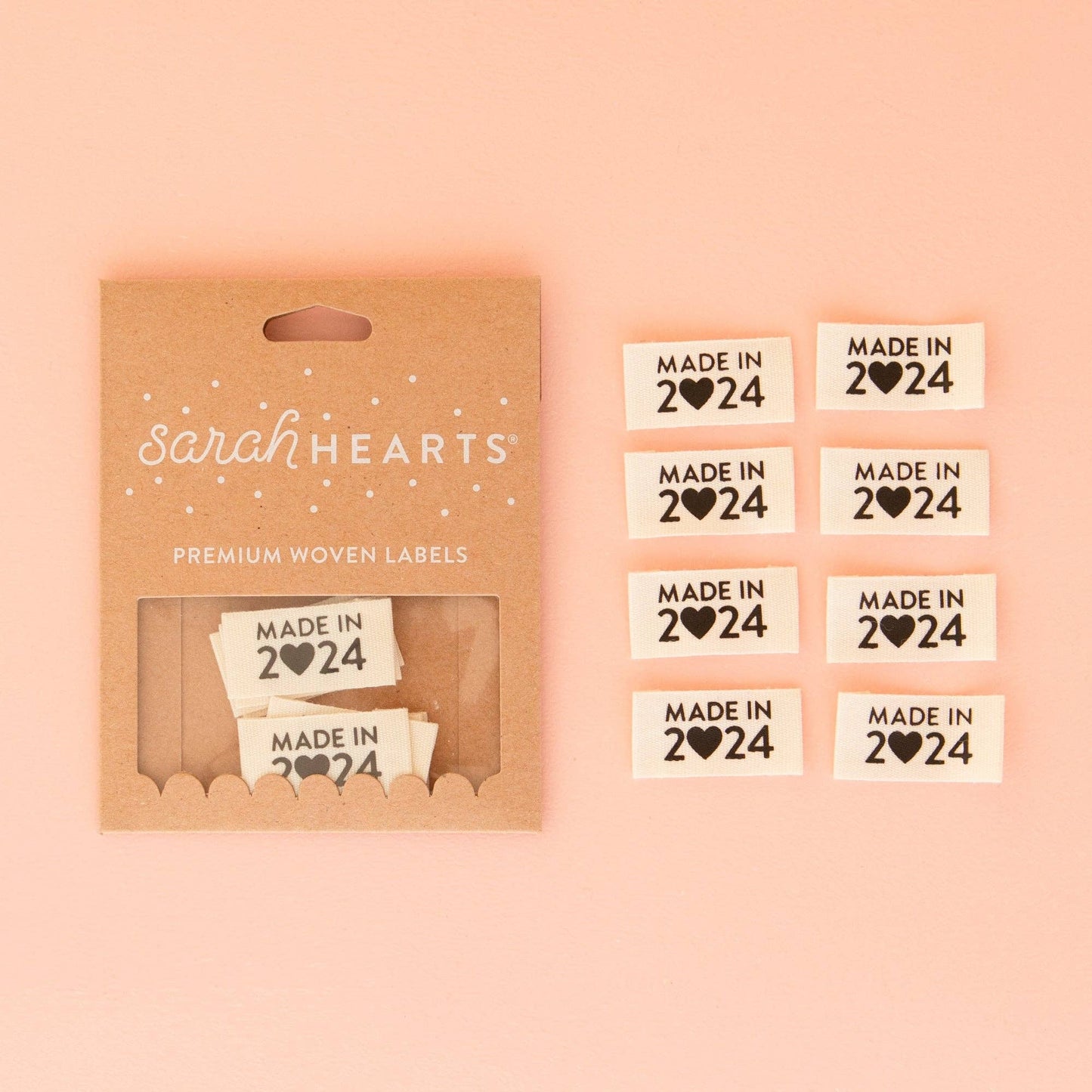 Sarah Hearts - Made in 2024 Organic Cotton - Sewing Quilt and Garment Labels