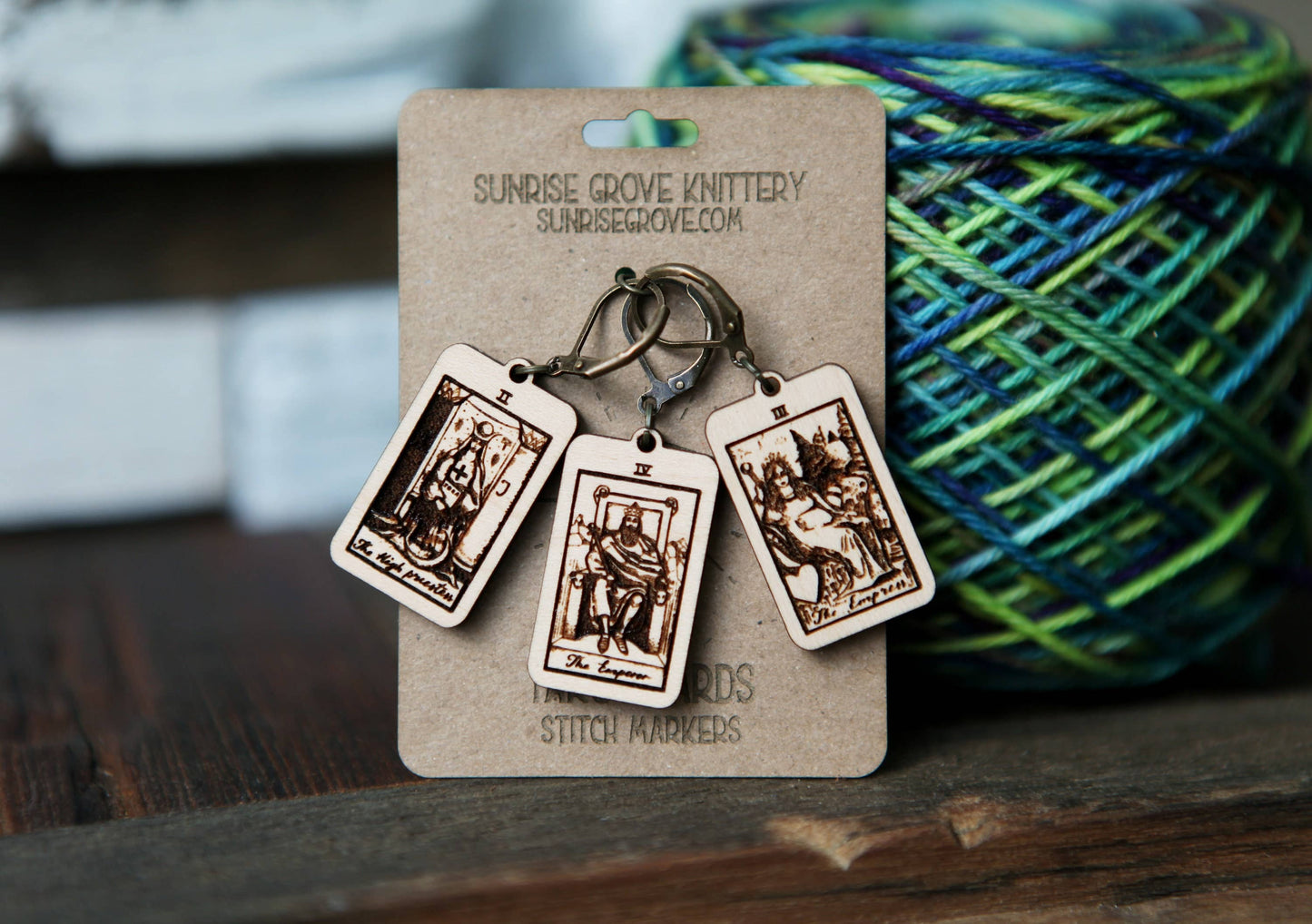 Sunrise Grove - Tarot Knitting Progress Keepers & Crochet Markers Set of 3