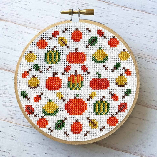 Pumpkin Fest Counted Cross Stitch DIY KIT - Spot Colors