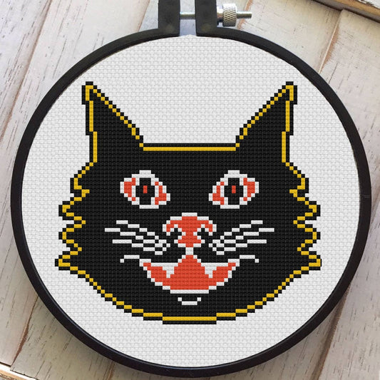 Vintage Halloween Cat Stitch Kit - Spot Colors