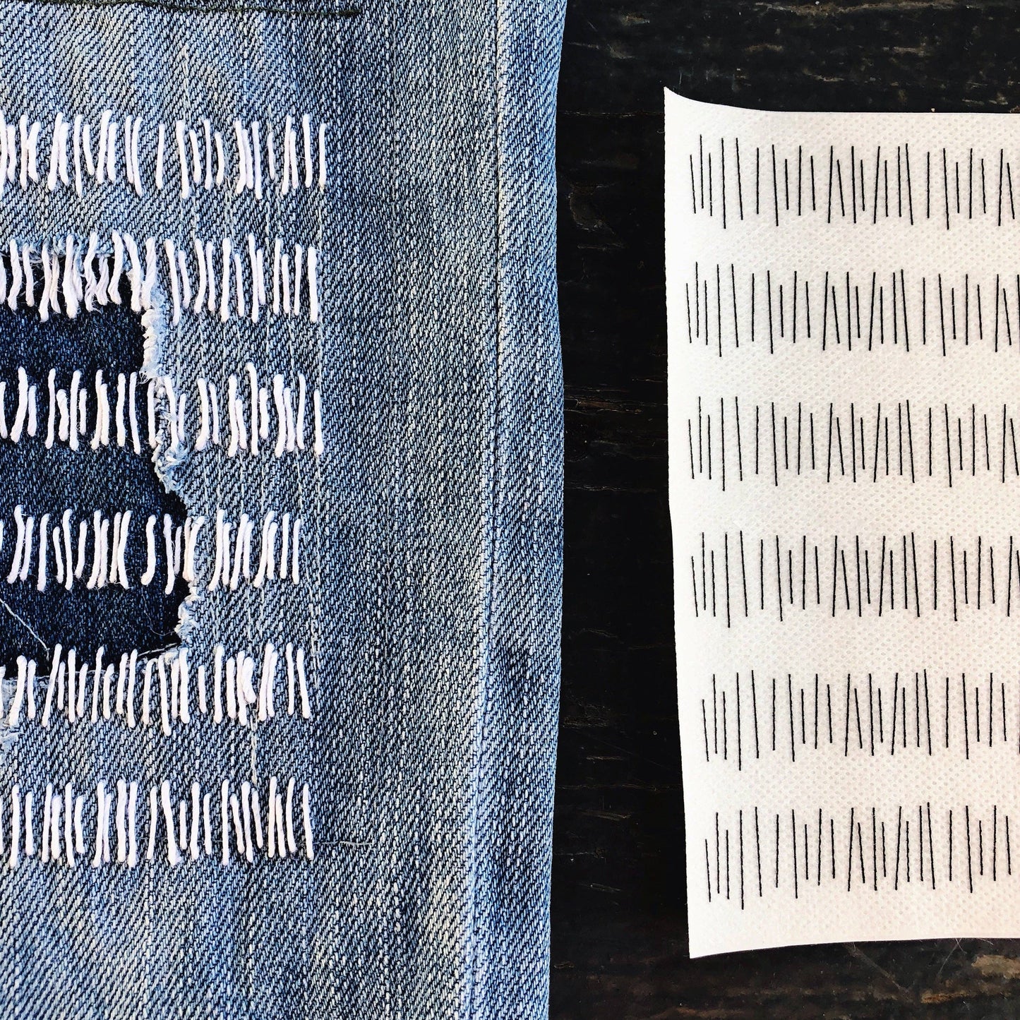 Wren Bird Arts - Washable Mending Transfers Set #2 Red Patterns
